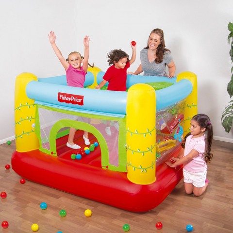 Bestway 93542 Jumptacular Fisher price Oppustelig hoppeborg trampolin
