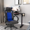 Le Mans Sky gamer stol ergonomisk kontorstol gaming med kunstlæder På Tilbud