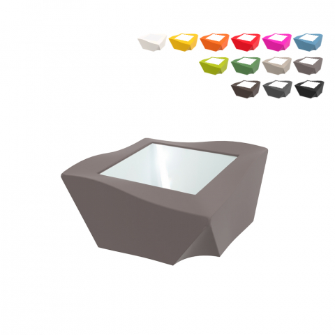 Kami Ni Slide lille sofabord glas med Origami stil lavet af polyethylen