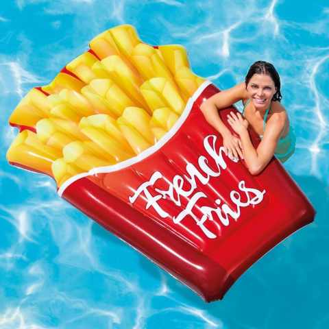 Intex 58775 Oppustelig pomfritter pommes frites bademadras til pool stand