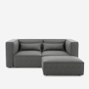 Solv 2 personers modulopbygget sofa chaiselong stofbetræk med puf 3 dele På Tilbud