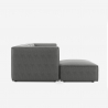 Solv 2 personers modulopbygget sofa chaiselong stofbetræk med puf 3 dele Udsalg
