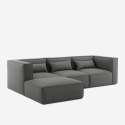 Solv 3 personer modulopbygget sofa chaiselong stofbetræk og puf 4 dele Rabatter