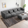 Solv 4 personers modulopbygget sofa chaiselong stofbetræk med puf 5 dele På Tilbud