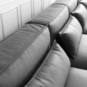 Solv 4 personers modulopbygget sofa chaiselong stofbetræk med puf 5 dele Udsalg