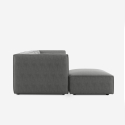 Solv 4 personers modulopbygget sofa chaiselong stofbetræk med puf 5 dele Udvalg