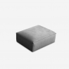 Solv rektangulær skammel puf 99x75 cm med grå stofbetræk moderne design På Tilbud