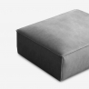 Solv rektangulær skammel puf 99x75 cm med grå stofbetræk moderne design Tilbud