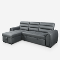 Imperator 3-personers chaiselong sofa sovesofa kunstlæder med opbevaring På Tilbud