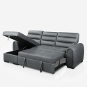 Imperator 3-personers chaiselong sofa sovesofa kunstlæder med opbevaring Udsalg