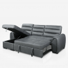 Imperator 3-personers chaiselong sofa sovesofa kunstlæder med opbevaring Udsalg