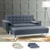 Agata Plus 2 personers sofa sovesofa eco læder med fodskammel til stue Rabatter