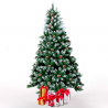 Oulu kunstigt plastik juletræ 240 cm højt dekoreret med hvid julepynt Kampagne