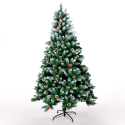 Oulu kunstigt plastik juletræ 240 cm højt dekoreret med hvid julepynt Tilbud