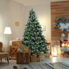 Manitoba kunstigt plastik juletræ 180 cm høj dekoreret hvid julepynt På Tilbud