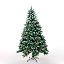 Manitoba kunstigt plastik juletræ 180 cm høj dekoreret hvid julepynt Tilbud