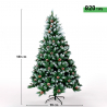 Manitoba kunstigt plastik juletræ 180 cm høj dekoreret hvid julepynt Udvalg