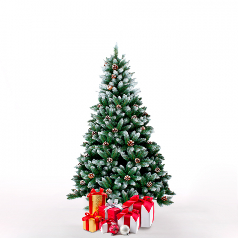 Ottawa kunstigt plastik juletræ 120 cm højt dekoreret med hvid julepynt