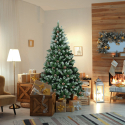 Ottawa kunstigt plastik juletræ 120 cm høj dekoreret med hvid julepynt Udsalg
