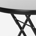 Daiquiri rundt lille rundt bord 60cm sammenklappelig havebord glasplade Tilbud