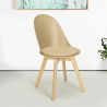 Bib Nordica nordisk design spisebords stol plast imiteret læder træben På Tilbud