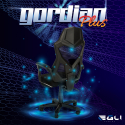 Gordian Plus Dark gamer kontorstol ergonomisk med benstøtte til gaming På Tilbud