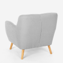 Modesto lille lænestol i nordisk stil design med træben og stofbetræk 