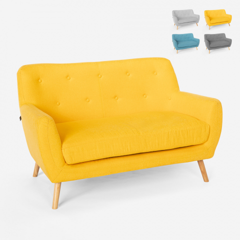 Irvine 2 personers lille sofa i moderne skandinavisk stil med træben