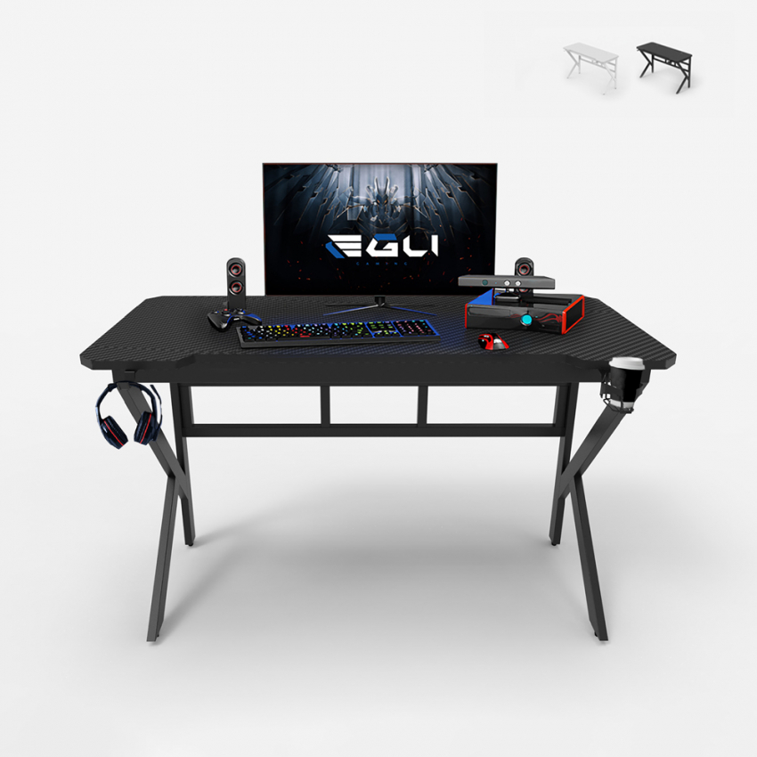 Egli Sportbot 120 lille træ gamer skrivebord til gaming med kabelskjuler Kampagne