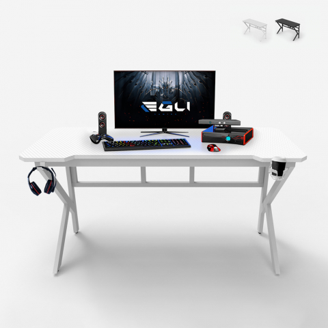 Egli Sportbot 160 lille træ gamer skrivebord til gaming med kabelskjuler