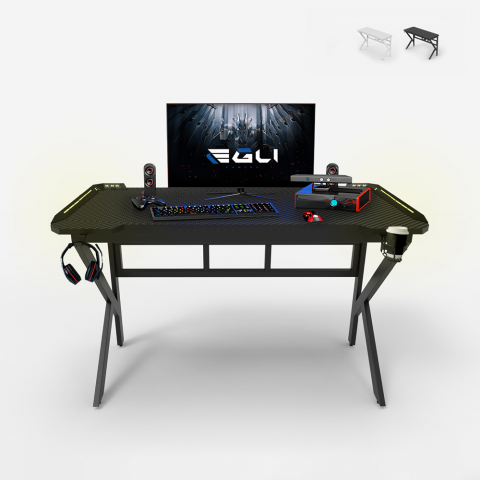 Egli Sportbot LED 120 lille træ gamer skrivebord til gaming med RGB lys Kampagne
