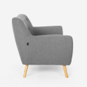 Cleis sæt med 2 lænestole og en 2 personers sofa i nordisk stil stof træ 