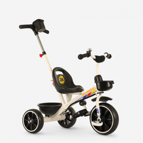 Speedy trehjulet cykel til børn med skubbehåndtag og opbevaringskurve