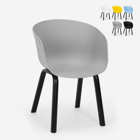 Senavy AHD stol spisebords stol polypropylen i flere farver metalben