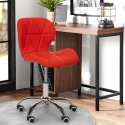 Ratal design kontorstol ergonomisk imiteret læder hjul til skrivebord På Tilbud
