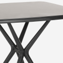 Navan Black bordsæt loungesæt med 70x70cm sort bord og 2 udendørs stole 
