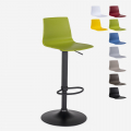 Imola Matt Black højdejusterbar barstol med ryglæn plast mange farver Kampagne
