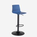 Imola Matt Black højdejusterbar barstol med ryglæn plast mange farver Valgfri