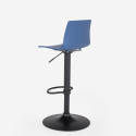 Imola Matt Black højdejusterbar barstol med ryglæn plast mange farver Model