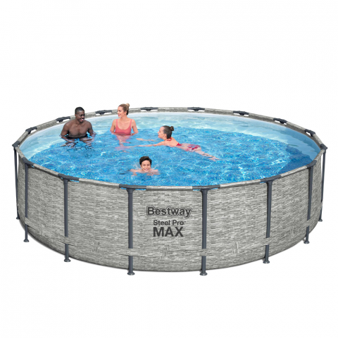 Bestway 5619E Steel Pro Max Pool 488x122cm fritstående pool badebassin