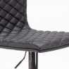 Denver højdejusterbar barstol med ryglæn i eco læder og forkromet stel 