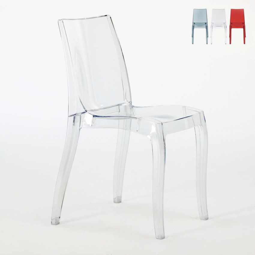 Cristal Light Grand Soleil stabelbar gennemsigtig spisebord stol plast Model