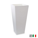 Hydrus høj 85 cm firkantet vase plast krukke potte med indbygget lys På Tilbud