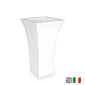 Patio høj rund vase plast krukke potte med indbygget lys Tilbud