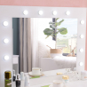 Gaia sminkebord makeup bord med 1 skuffe spejl 12 LED Lys og skammel Udsalg