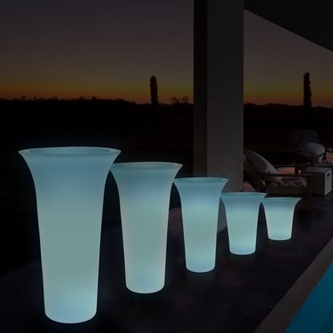 Flos Fluo høj rund vase plast krukke potte med fluorescerende lys Kampagne
