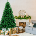 Helsinki 240 cm høj kunstigt plastik grøn juletræ miljøvenlig med fod På Tilbud