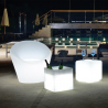 Cubo Bò LED lys lampe sofabord puf skammel kubisk 43x43 cm plastik Udsalg