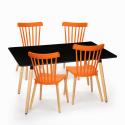 Spisebordssæt 120x80cm sort 4 stole design køkken restaurant bar Genk Udvalg