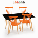 Spisebordssæt 120x80cm sort 4 stole design køkken restaurant bar Genk Udsalg